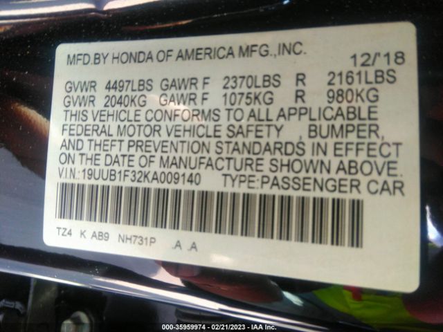 19UUB1F32KA009140 Acura TLX