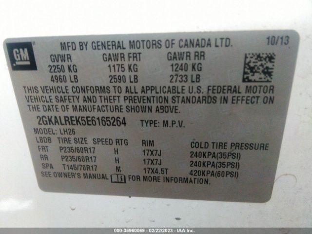 2GKALREK5E6165264 GMC Terrain Sle
