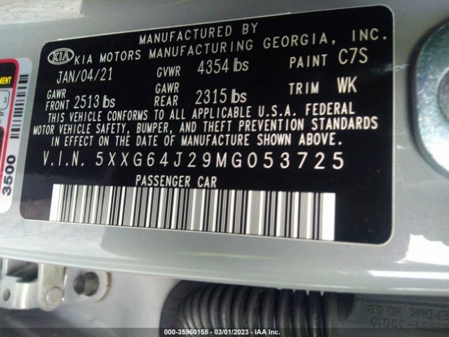 5XXG64J29MG053725 KIA K5 Gt-line