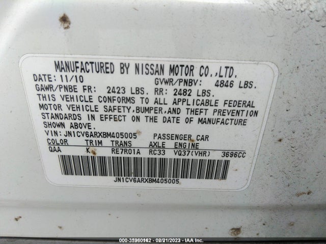 2011 INFINITI G37 SEDAN JN1CV6ARXBM405005 Photo 8