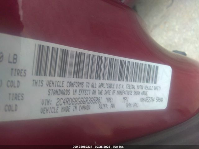 2C4RDGBG6GR365801 Dodge Grand Caravan Se