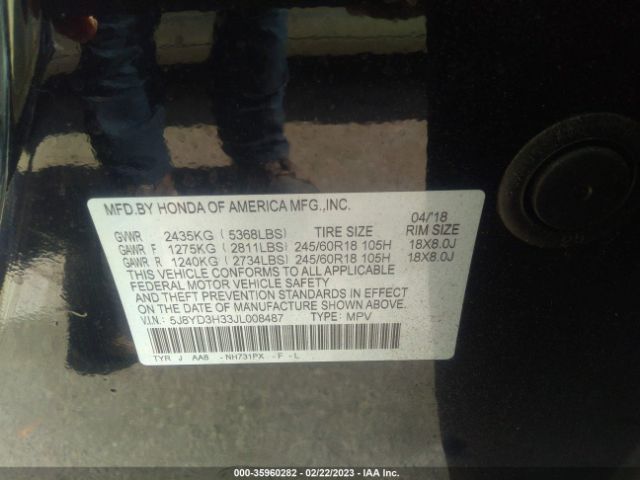 5J8YD3H33JL008487 Acura MDX