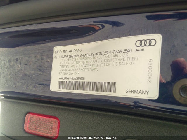 WAUB4AF48JA067645 Audi S4 Premium Plus