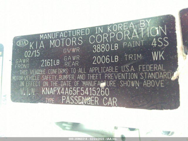 KIA FORTE LX 2015 KNAFX4A65F5415260 Image 9