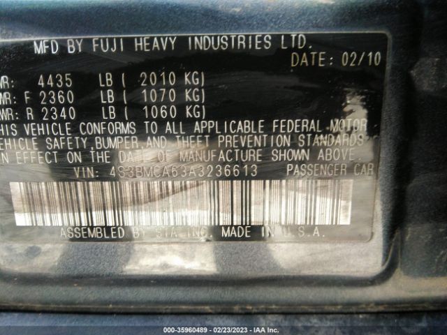 4S3BMCA63A3236613 Subaru Legacy