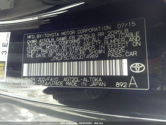 JTKJF5C76GJ014989 Scion TC