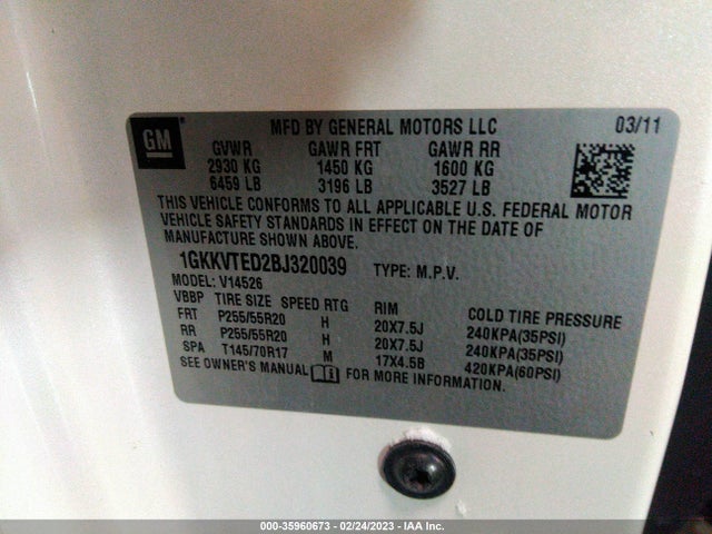 GMC Acadia Denali 2011 1GKKVTED2BJ320039 Image 10