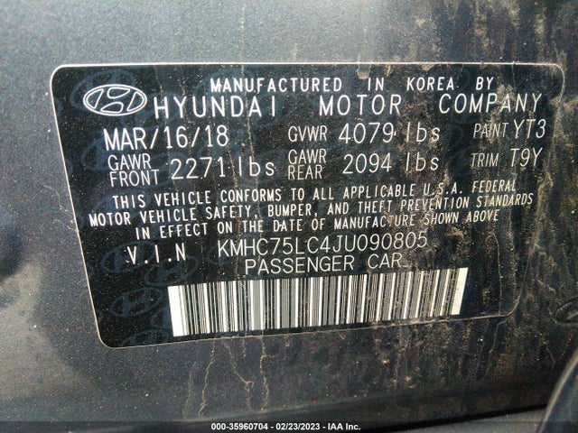 2018 Hyundai Ioniq, VIN: KMHC75LC4JU090805