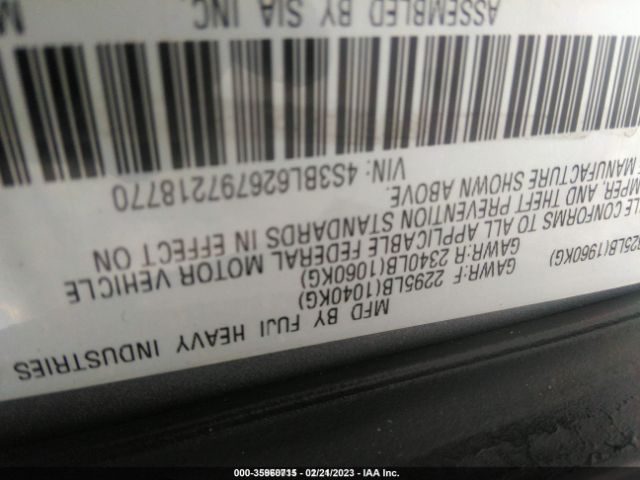 4S3BL626797218770 Subaru Legacy Ltd