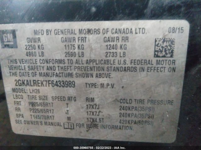 2GKALREK7F6433989 GMC Terrain Sle