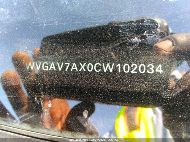 2012 VOLKSWAGEN TIGUAN SE VIN: WVGAV7AX0CW102034