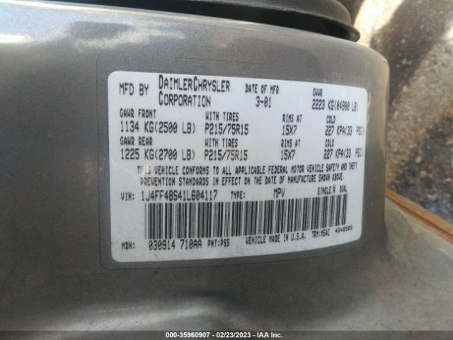 1J4FF48S41L604117 Jeep Cherokee Sport