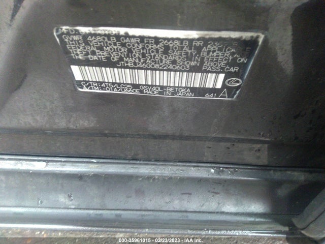 Lexus ES 350 2008 JTHBJ46G082240603 Image 10