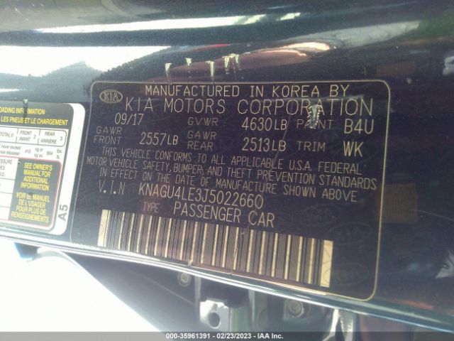 KNAGU4LE3J5022660 KIA Optima Hybrid Ex