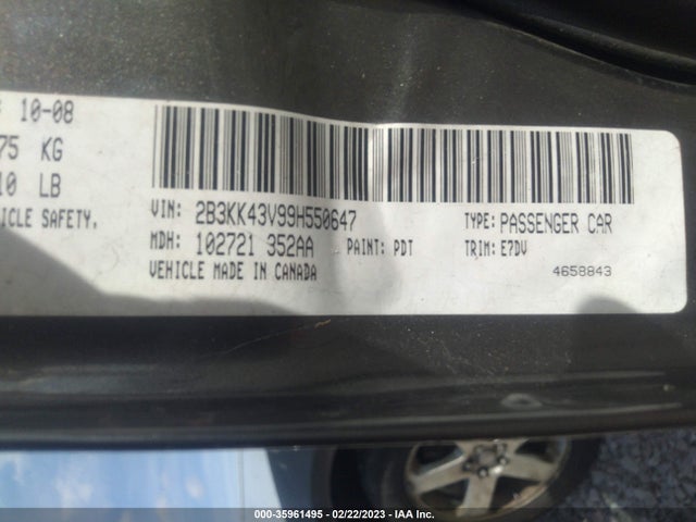 Dodge Charger Se 2009 2B3KK43V99H550647 Image 10