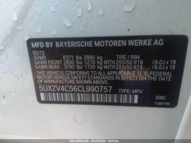 5UXZV4C56CL990757 BMW X5 35i