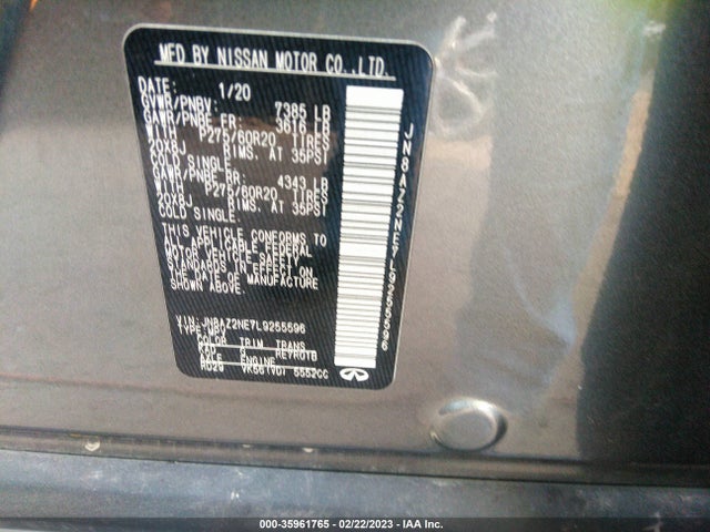 Infiniti QX80 2020 JN8AZ2NE7L9255596 Image 22
