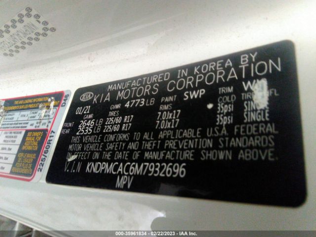KNDPMCAC6M7932696 KIA Sportage Lx