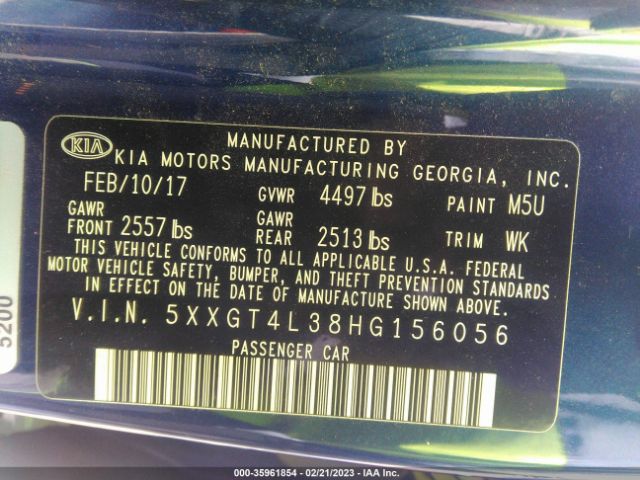 5XXGT4L38HG156056 KIA Optima Lx