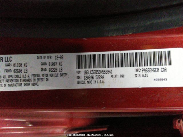 1B3LC56B59N552041 Dodge Avenger Sxt/r/t