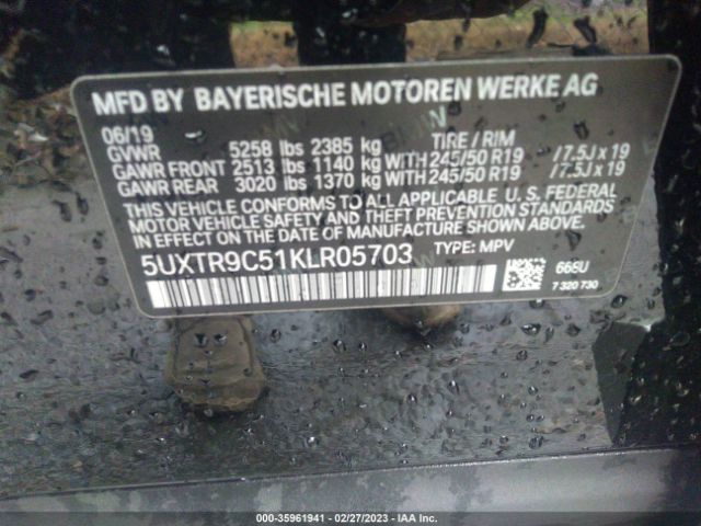 5UXTR9C51KLR05703 BMW X3 Xdrive30i