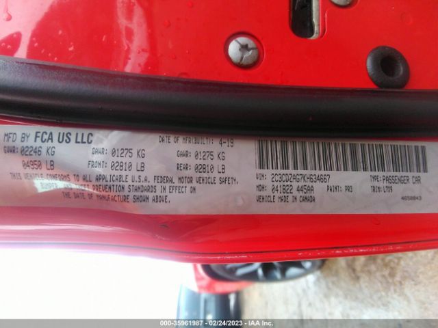 2C3CDZAG7KH634667 Dodge Challenger Sxt