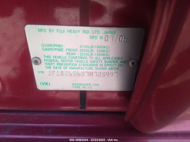 JF1SG65687H725447 Subaru Forester X W/premium Pkg