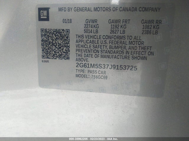 2018 Cadillac XTS, VIN: 2G61M5S37J9153725