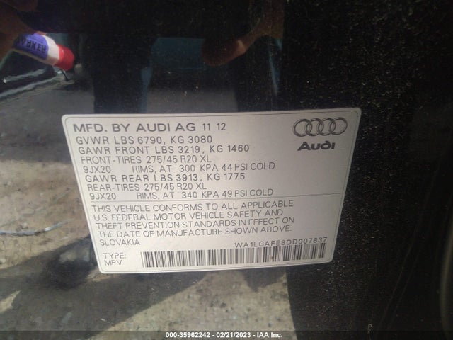 Audi Q7 3.0t Premium Plus 2013 WA1LGAFE8DD007837 Image 9
