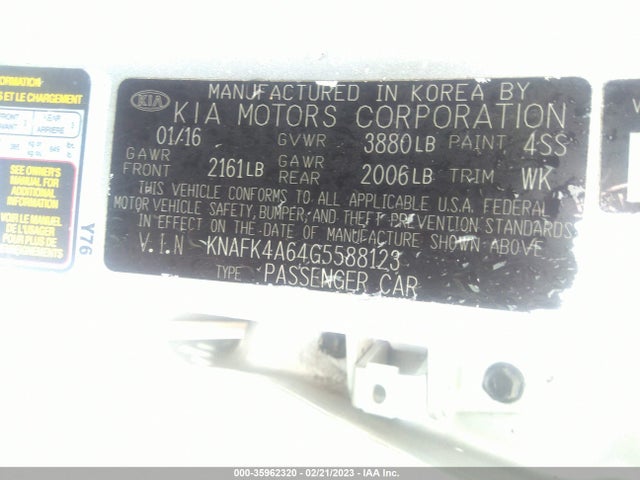 KIA FORTE LX 2016 KNAFK4A64G5588123 Image 10