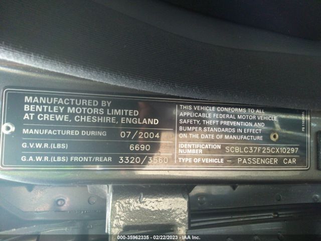 SCBLC37F25CX10297 Bentley Arnage R/rl