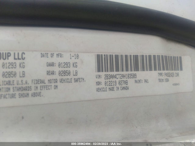 Dodge Charger Police 2010 2B3AA4CT2AH183589 Image 10