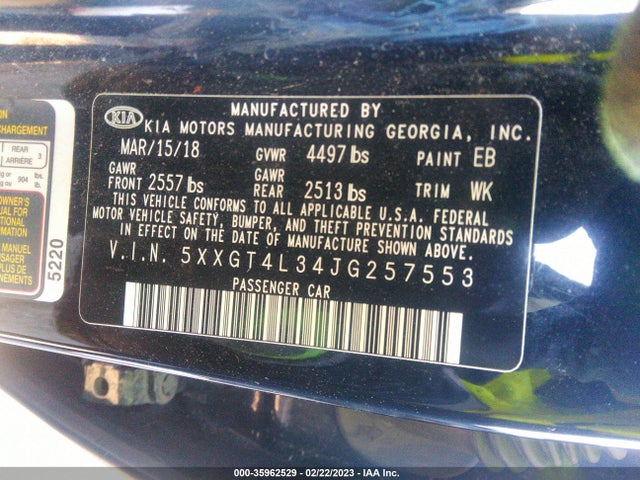 KIA Optima Lx 2018 5XXGT4L34JG257553 Image 9
