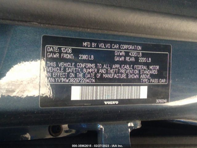 YV1MW382972294014 Volvo V50 2.4l