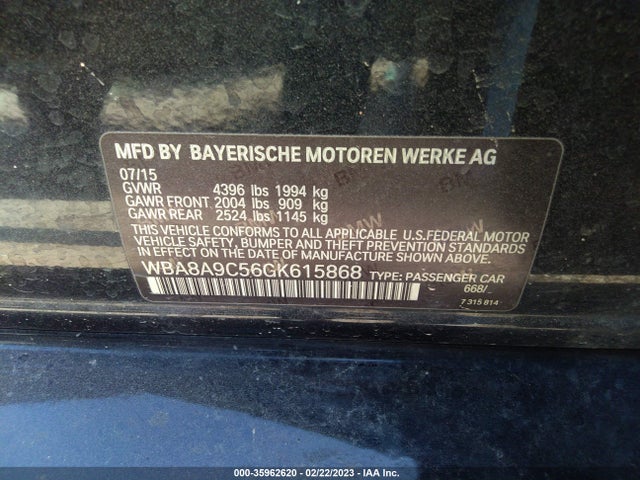 WBA8A9C56GK615868 BMW 3 Series 320i