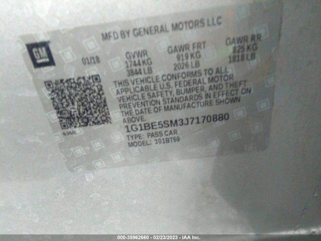 Chevrolet CRUZE LT 2018 1G1BE5SM3J7170880 Image 10