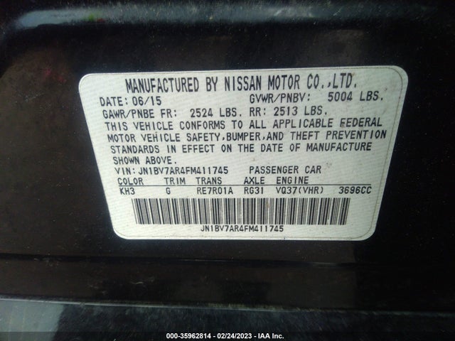 JN1BV7AR4FM411745 Infiniti Q50 Premium