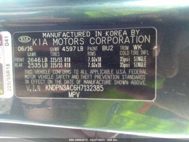 KNDPN3AC6H7132385 KIA Sportage Ex