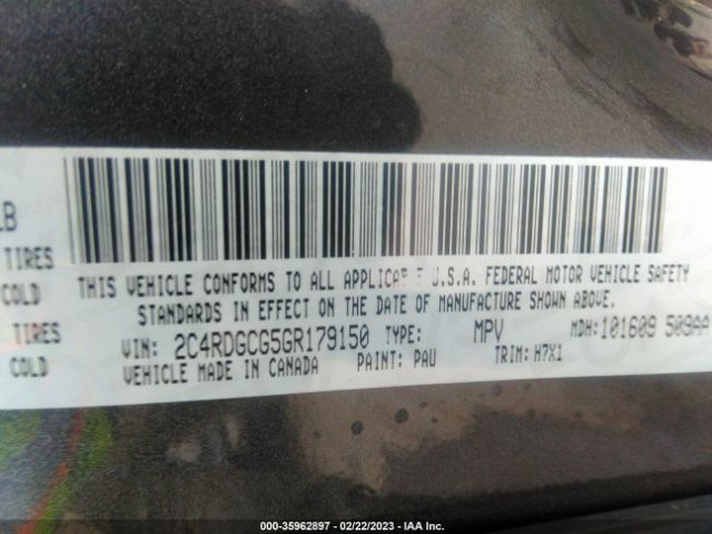 2C4RDGCG5GR179150 Dodge Grand Caravan Sxt