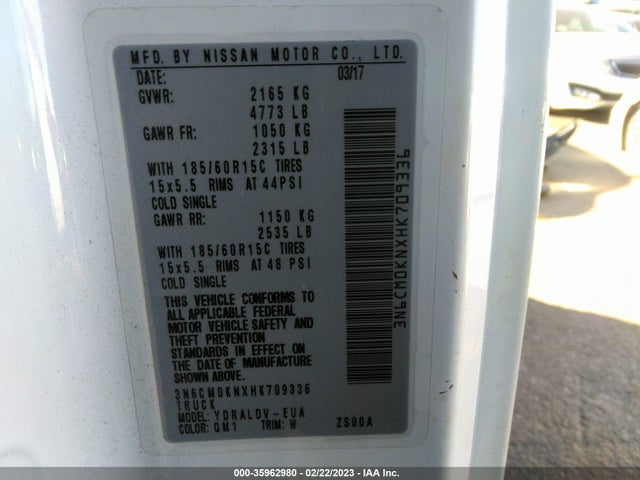 Nissan Nv200 Compact Cargo S 2017 3N6CM0KNXHK709336 Image 9