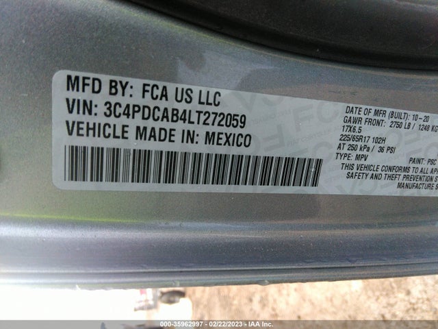 2020 Dodge Journey, VIN: 3C4PDCAB4LT272059