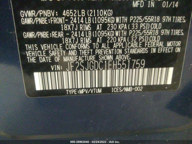 JF2SJGDC1EH551759 Subaru Forester 2.0xt Premium