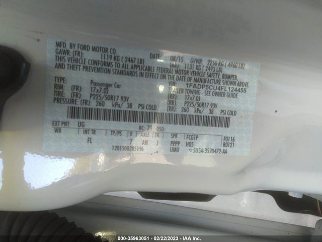 2015 Ford C-Max, VIN: 1FADP5CU4FL124455
