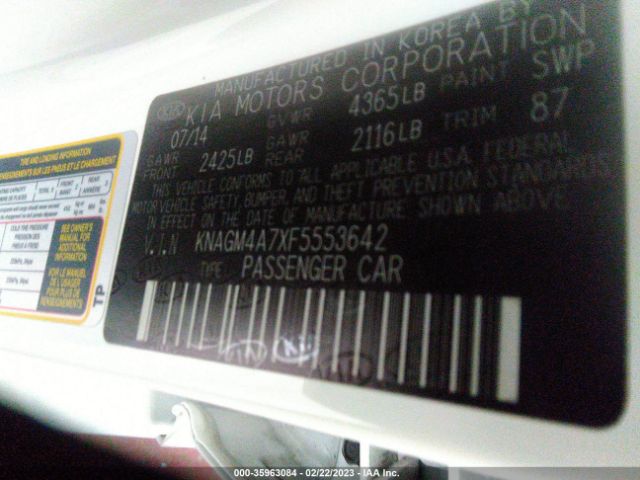 KNAGM4A7XF5553642 KIA Optima Lx