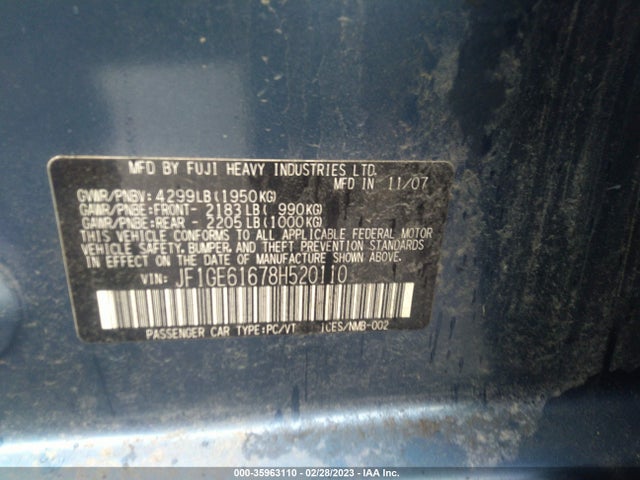 2008 SUBARU IMPREZA SEDAN JF1GE61678H520110 Photo 8