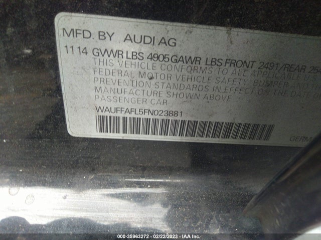 WAUFFAFL5FN023881 Audi A4 2.0t Premium