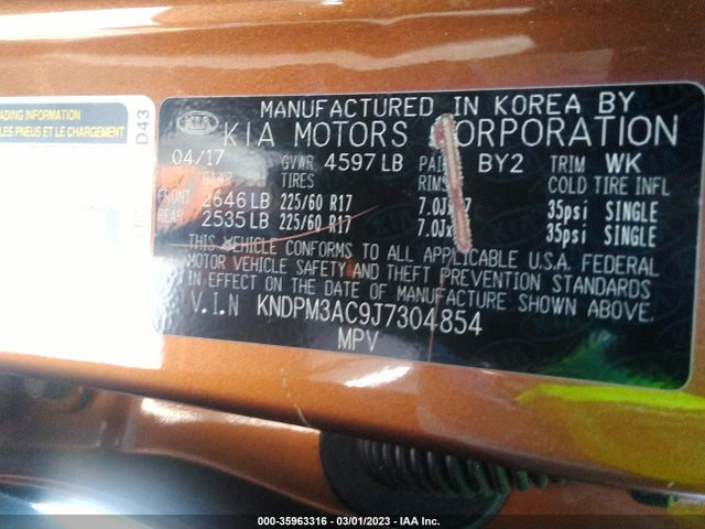 KIA Sportage Lx 2018 KNDPM3AC9J7304854 Image 9