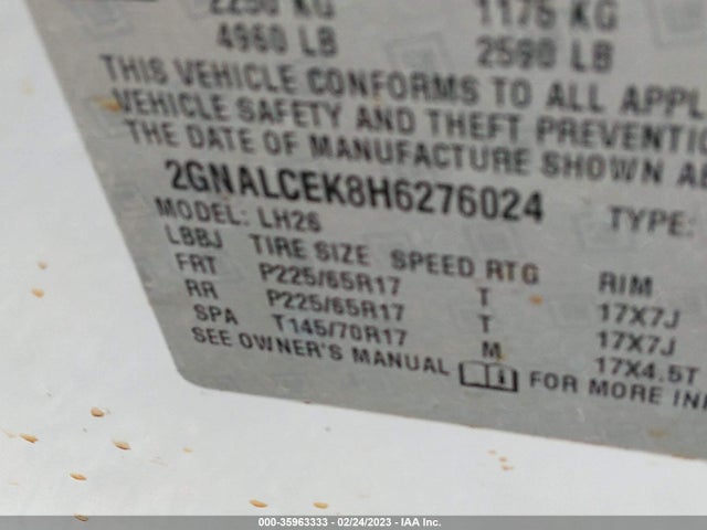 Chevrolet EQUINOX LT 2017 2GNALCEK8H6276024 Image 11