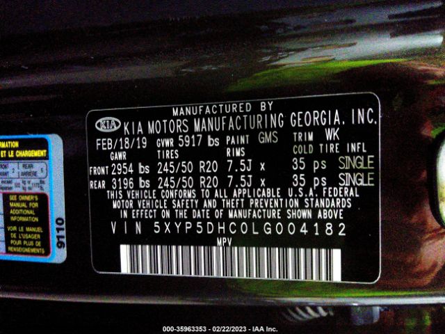 5XYP5DHC0LG004182 KIA Telluride Sx