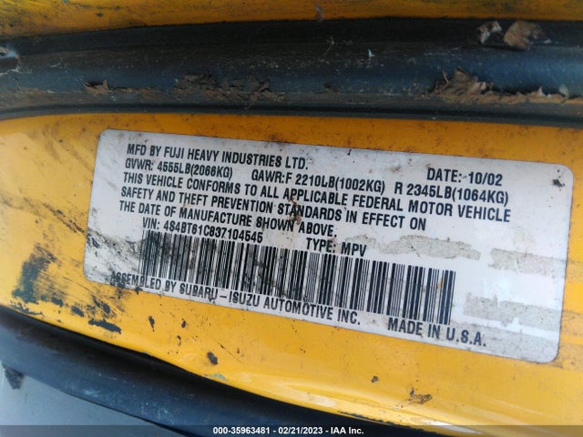 Subaru Baja 2003 4S4BT61C837104545 Image 10